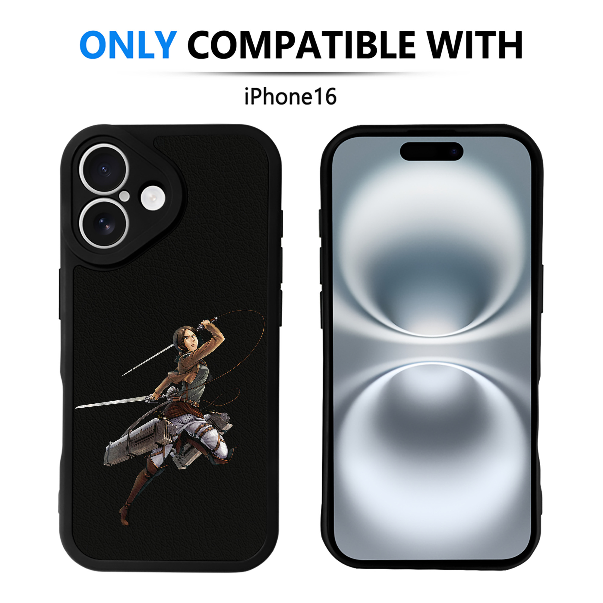 （画像用） 進撃の巨人 Attack on Titan 【iPhone 16シリーズ対応】シリコンスマホケース（レザー調） 材質：シリコン